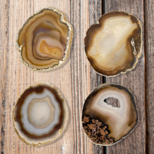 Gilded Natural Agate Coasters