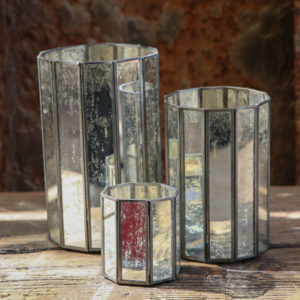 Riba Mirrored Silver Lantern