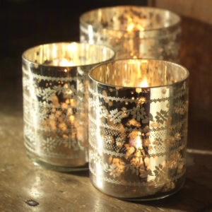 Sparkling Silver Tea Light Holders