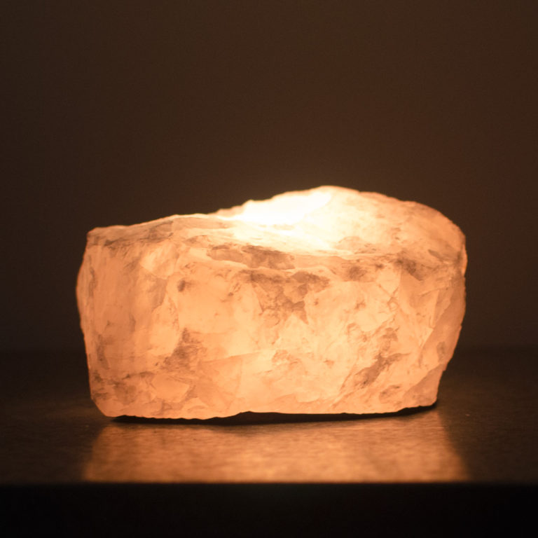 rose quartz crystal candle holder