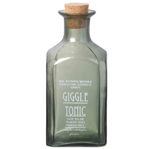 Green Glass Giggle Tonic Bottle