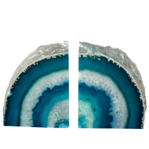 Teal Agate Bookends