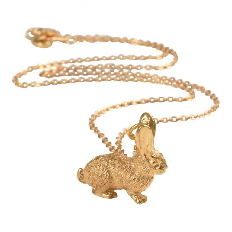 mirabelle gold rabbit pendant
