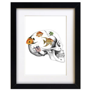 Quirky skull art print